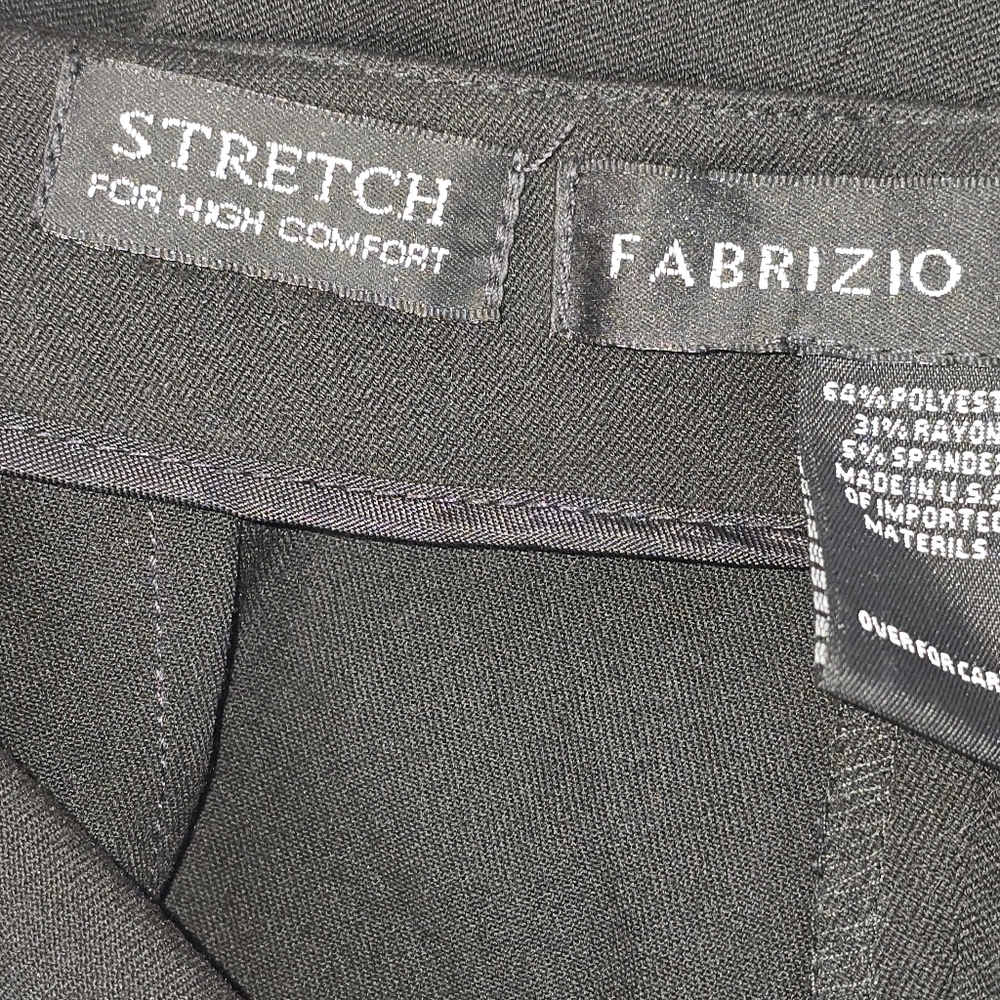 FABRIZIO GIANNI WOMENS BLACK FLAT FRONT ZIP TROUSERS SIZE 8 EUC - Picture 5 of 5